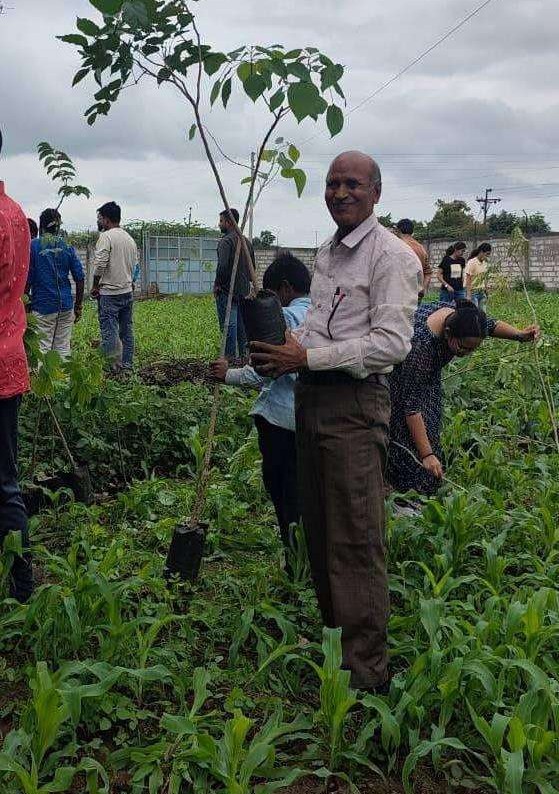 Community tree plantation and saplings at Akshar Manav Jhaad Sammelan